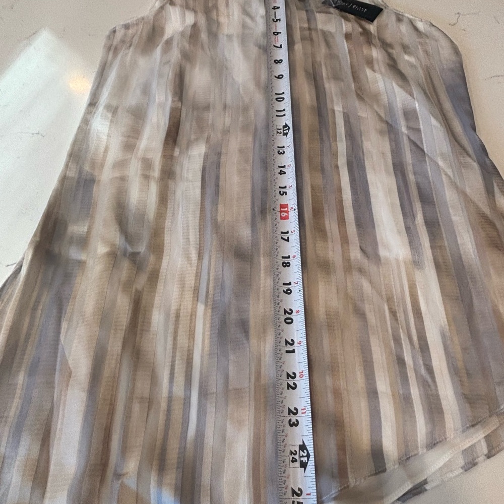 White House Black Market Watercolor Stripe Tunic XS Sleeveless Asym Hem - Picture 7 of 7